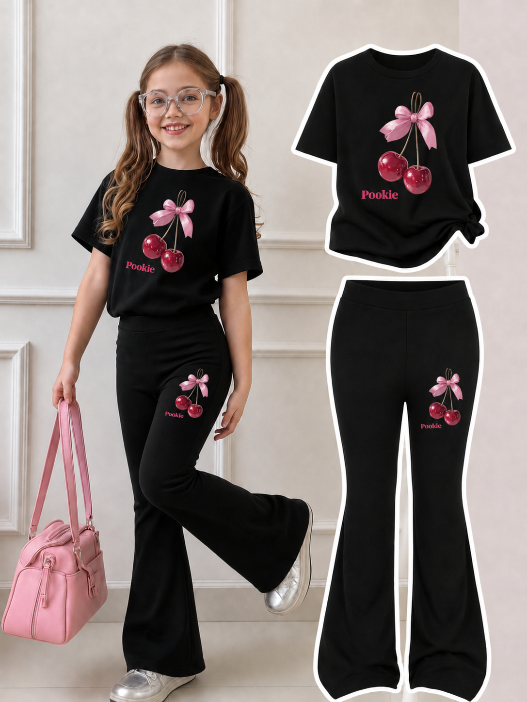 Stylish Cotton Tee & Flared Pant Set (2-12 Years)