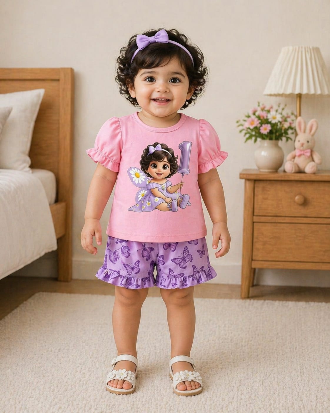 Exclusive Baby printed Tee and pant set