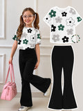 Stylish Cotton Tee & Flared Pant Set (2-12 Years)