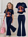 Stylish Cotton Tee & Flared Pant Set (2-12 Years)