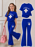 Stylish Cotton Tee & Flared Pant Set (2-12 Years)
