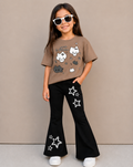 Stylish Cotton Tee & Flared Pant Set (2-12 Years)