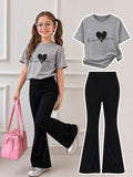 Stylish Cotton Tee & Flared Pant Set (2-12 Years)
