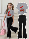 Stylish Cotton Tee & Flared Pant Set (2-12 Years)