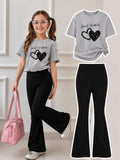 Stylish Cotton Tee & Flared Pant Set (2-12 Years)