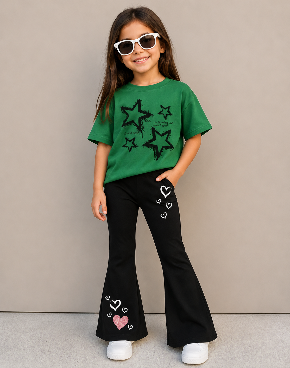 Stylish Cotton Tee & Flared Pant Set (2-12 Years)