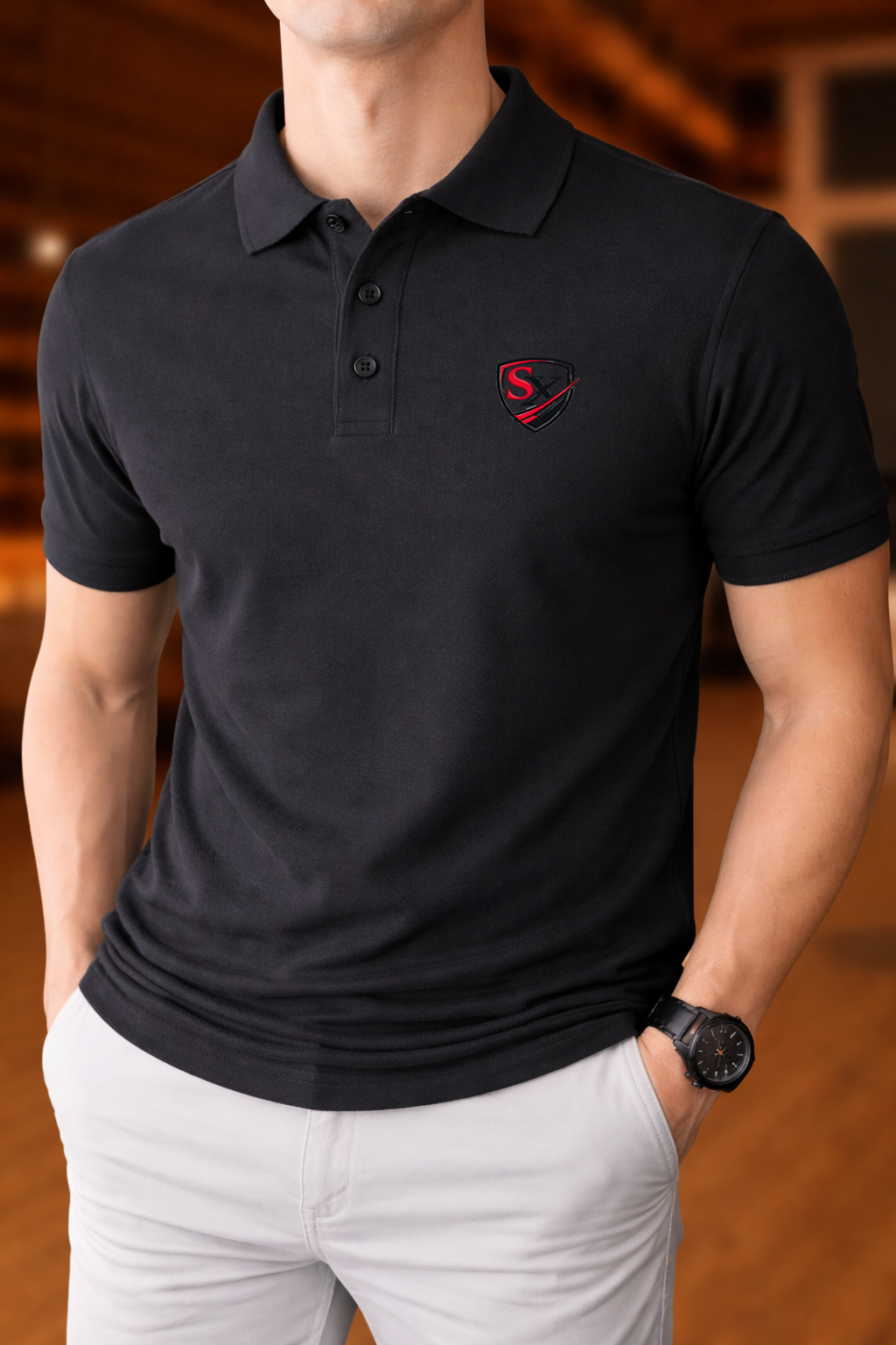 Men's 100% Cotton Slim Fit Polo Shirt