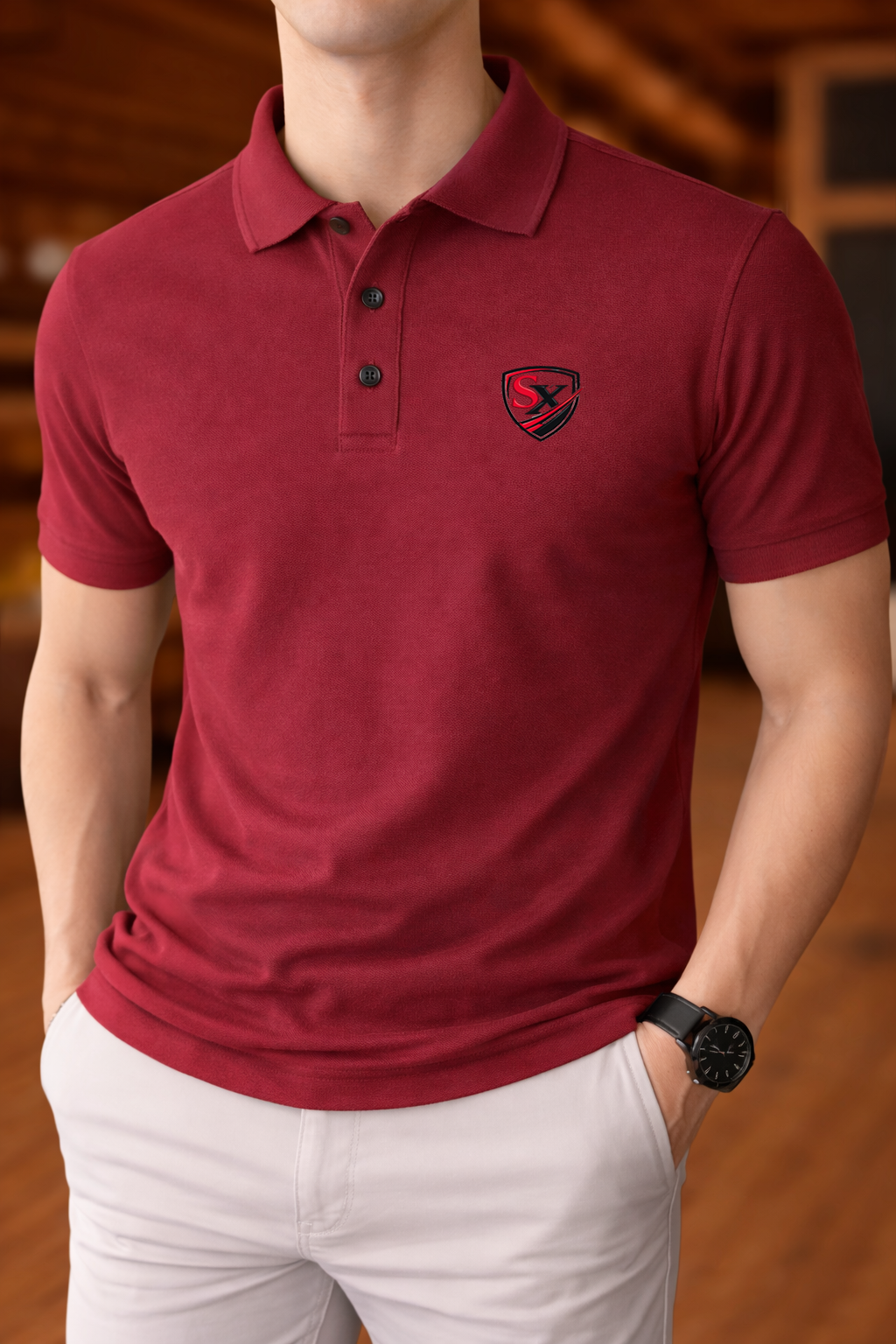 Men's 100% Cotton Slim Fit Polo Shirt